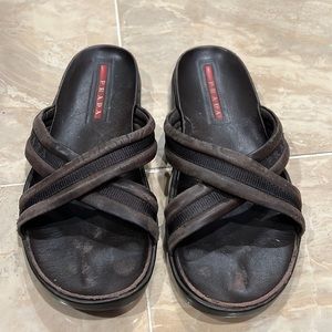 Authentic Prada Sandals - Brown Leather